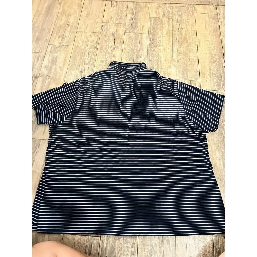 Polo Ralph Lauren Polo Shirt Size 4XB Black White Striped Pony Logo Collared
